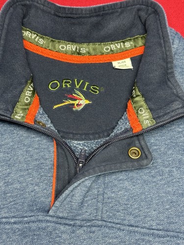 Orvis Quarter Zip Pullover Gr. L Freizeitpullover blau meliert Langarm - Bild 3 von 10