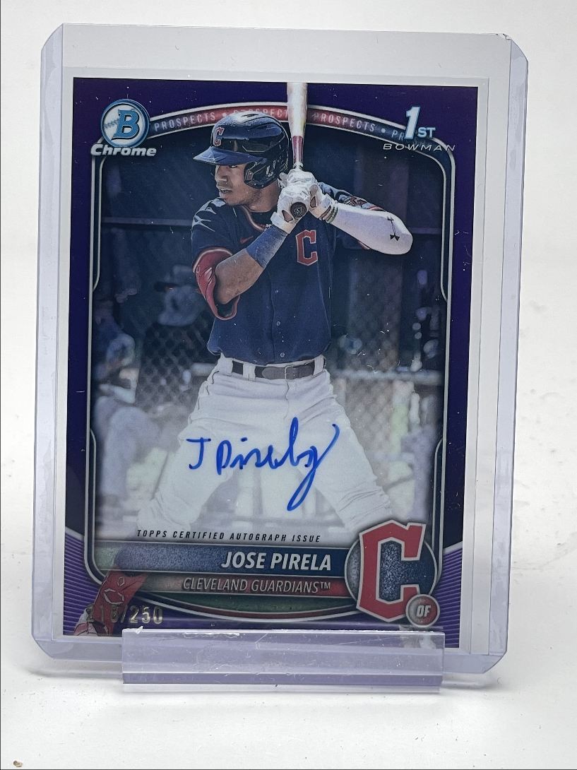 JOSE PIRELA 2025 BOWMAN CHROME 1ST AUTOGRAPH PURPLE AUTO /250 Q0902