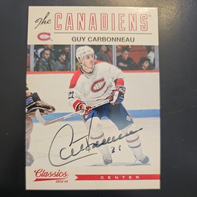 2012-13 Panini Classics Signatures Autographs Guy Carbonneau Auto Montreal