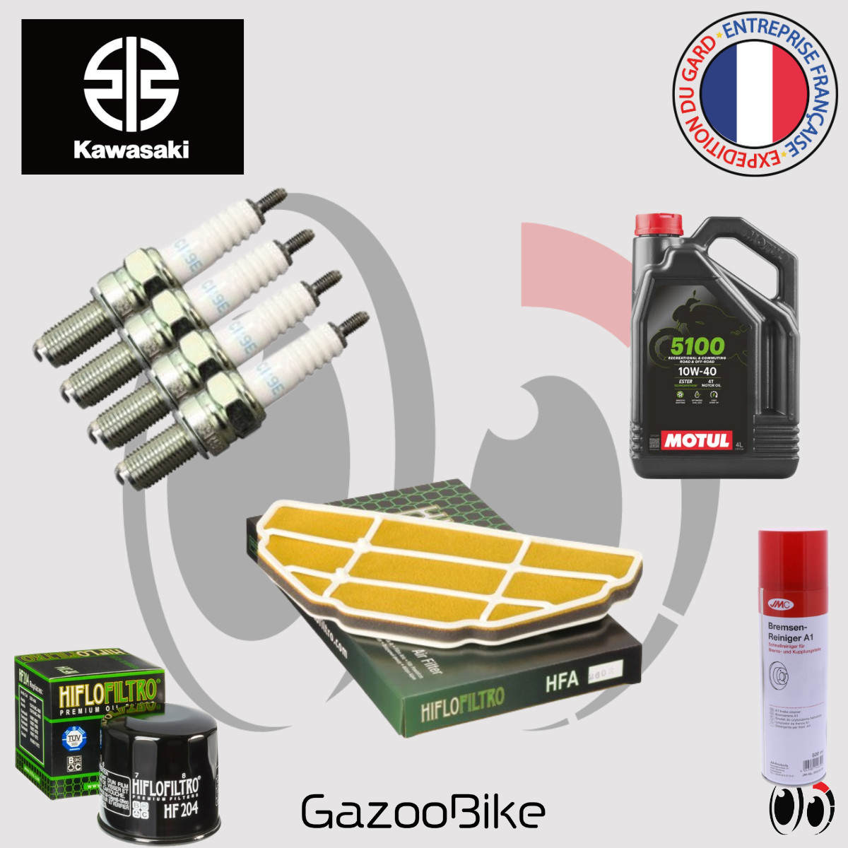 Pack entretien Motul 5100 10w pour Kawasaki ZX-6R 636 Ninja millésime 2002