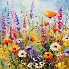 Diamond Painting Kits, Wild Flowers 5D DIY Full Drill Diamond Art AB-ZSH-693