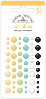 Doodlebug Sprinkles Adhesive Enamel Assortment-Bee Happy