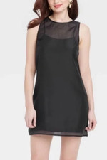 NEW A New Day Women's Sleeveless Sheer Little Black Dress Plus Size 1X