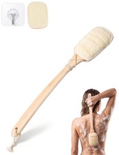 2 Pcs Natural Loofah Back Scrubber for Shower Loofah with Handle