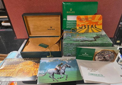 Rolex Vintage Box 68.00.71 Oyster Quartz Booklet Warranty etc .. see pics