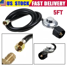 Propane Regulator Hose Gas Tank LPG Low Pressure BBQ Grill 5FT Stove Burner USA