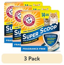 3 pack ARM HAMMER Super Scoop Fragrance Free Clumping Clay Cat Litter, 14 lb