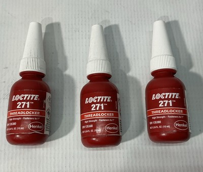 Loctite 271 Red Threadlocker High Strength 0.34 oz exp 12/25 Qty 3 