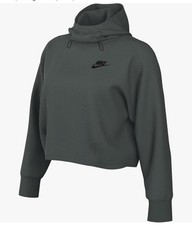 Nike Women XSmall Tech Fleece Oversized Hoodie Vintage Green FV6322-338