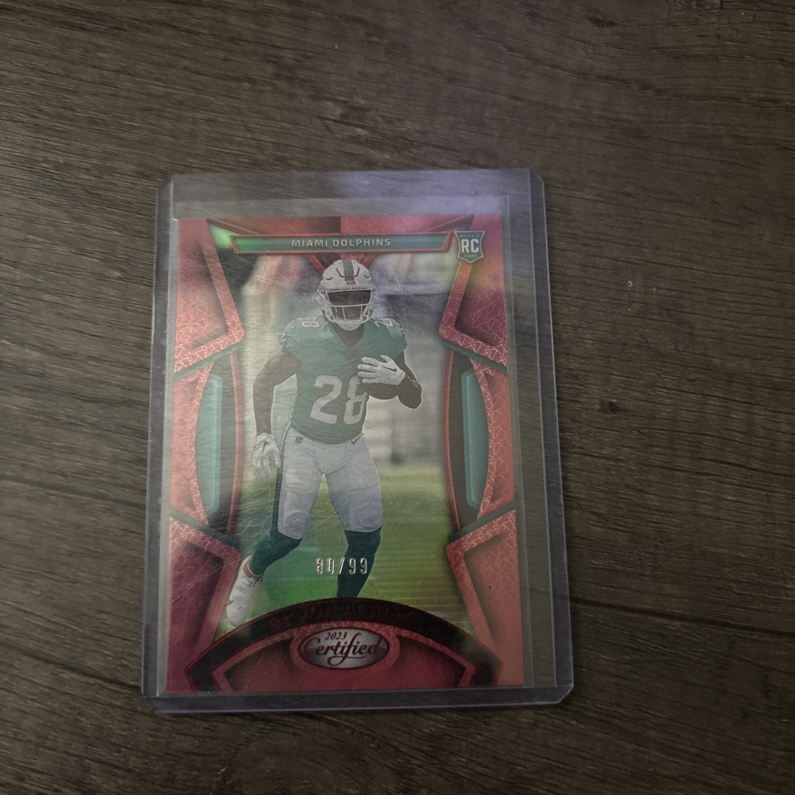 2023 Panini Certified - Rookies De'Von Achane #160 Mirror Red /99 (RC)