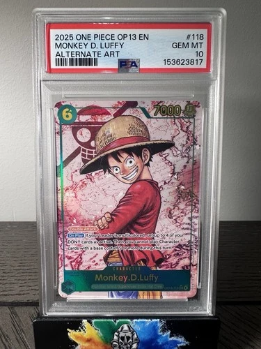 2025 ONE PIECE MONKEY D. LUFFY OP13-118 SEC ALT ART PSA 10 ENGLISH