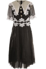 DOLCE & GABBANA BLACK SILK MIDI DRESS IT 40 UK 8