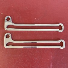 1930 's VINTAGE AUTOMOBILE CHROME PAIR WINDSHIELD SECTOR ADJUSTING BRACKETS NOS