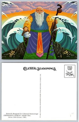 1981 Celestial Seasonings Emperor's Choice Tea Postcard Bob Giusti Art