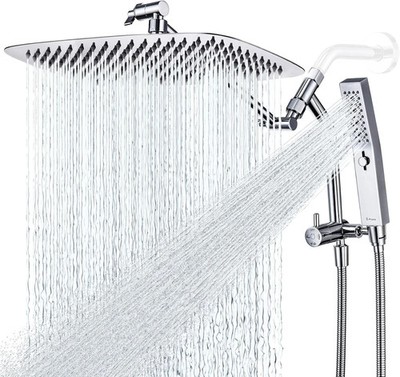 G-Promise All Metal 14 Inch Shower Head with Massage Mode 14 Inch, Chrome 