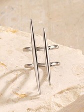 Stainless Steel Minimalist Bar Ring One Size For Women