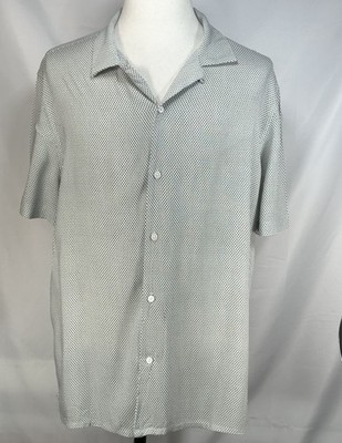 Express Short Sleeve Geometric Pattern Button Up Mens XL
