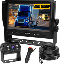 Backup Camera for Truck RV with AHD 1080P 7" Monitor Rear View Camera Kit DIY