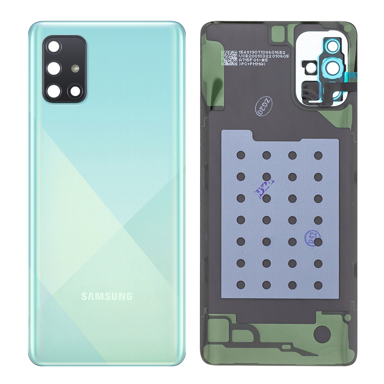 Copri batteria Galaxy A71 bleu face arrière de rechange prism crush