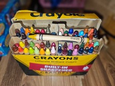 Vintage Crayola Crayons 64 Count Box with Sharpener MAIZE