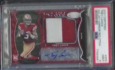 TREY LANCE 2021 CERTIFIED MIRROR RED ETCH ROOKIE PATCH AUTO RC 1/20 PSA 9 POP 1