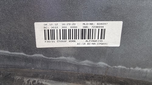 BMW F30 / F31 Limousine/Kombi Stoßstange Vorne 7308347 - Bild 9 von 9