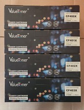 4 Pack Toner Cartridges for HP printers CF400X CF401X CF402X CF403X High Yield
