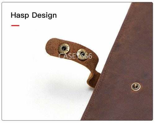 2024 iPad Pro 12.9" Leather Case Handmade Genuine Leather Folio Smart Cover - Picture 7 of 12