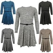 Kids Girls Skater Summer Fashion Dresses Knitted Dance Party Dress 3-13 Years