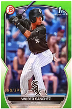Wilber Sanchez 2023 1st Bowman Paper #BP-6 Neon Green Refractor SP# 180/399