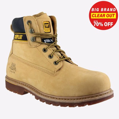 Caterpillar Holton S3 Mens Leather Safety Working Outdoor Slip Resistant Boots