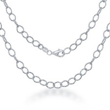 Classic Women's Chain Sterling Silver 4.8 mm Diamond Cut Rolo Link, 30 inch