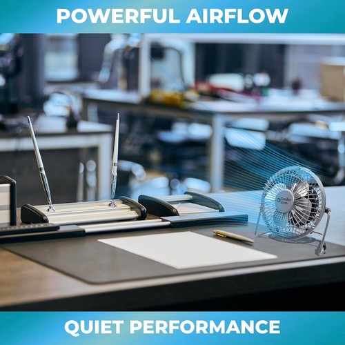 Comfort Zone Mini Desk Fan, USB or Power Cord, Portable All Metal, 360 Tilt - Picture 11 of 16