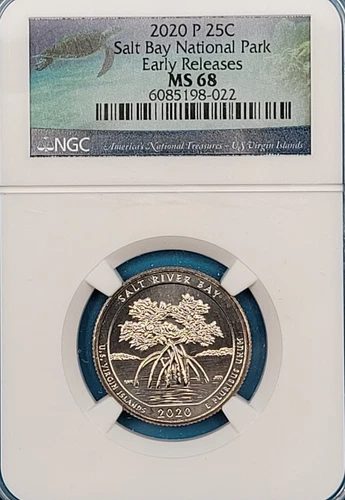 2020-P Salt Bay National Park 25C NGC MS 68 Early Releases - US Virgin Islands