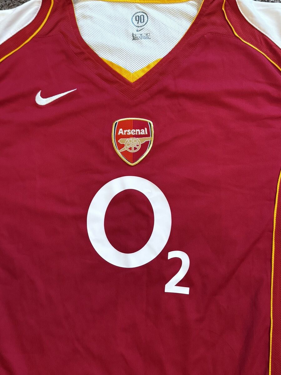 O2 Arsenal Nike 90 Red Home Soccer Futbol Jersey Men's Size O2 Arsenal Nike 90 Red Home Soccer Futbol Jersey Men's Size