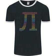 Rainbow Pie Day Maths Mathematics LGBT Mens Ringer T-Shirt FotL