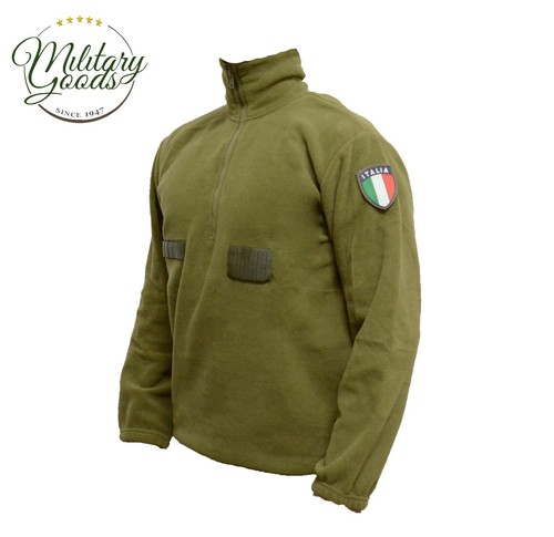 Felpa in Pile Mezza Zip Militare Esercito Italiano Verde | eBay