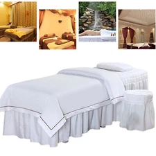 SPA Massage Table Skirt Quilted Beauty Bed Cover Valance Sheet with Pollow Cover