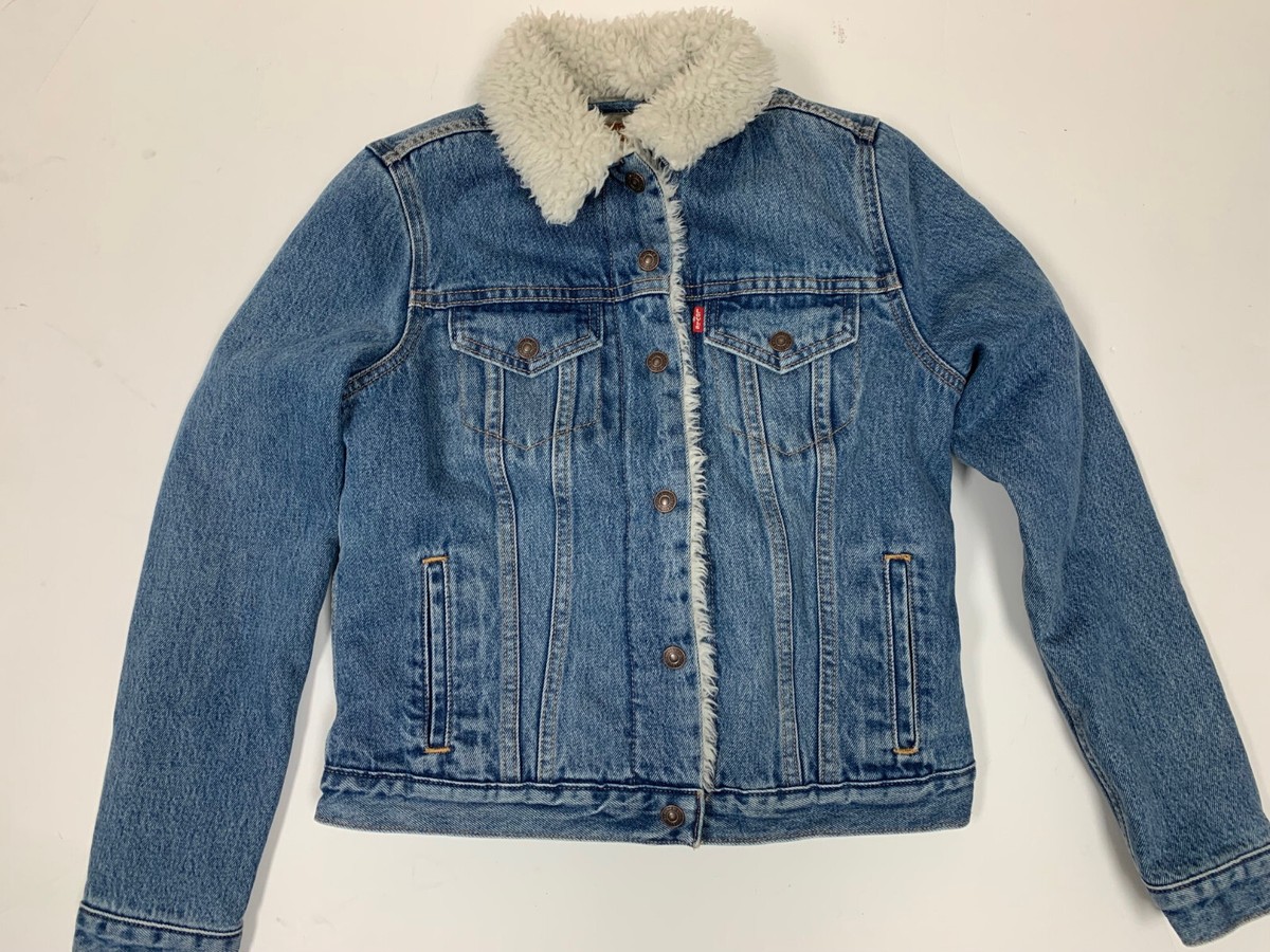 Levis Sherpa Womens Trucker Jacket 283440001 Levi's Denim Sherpa Levi  Strauss