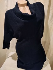NWT Splendid Black Cowl Neck Sweater Dress Wool Blend 3/4 Sleeves Sz S MSRP $248