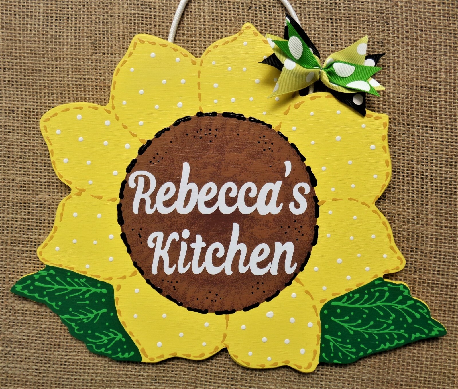 Personalized SUNFLOWER KITCHEN SIGN Wall Art Door Hanger Plaque