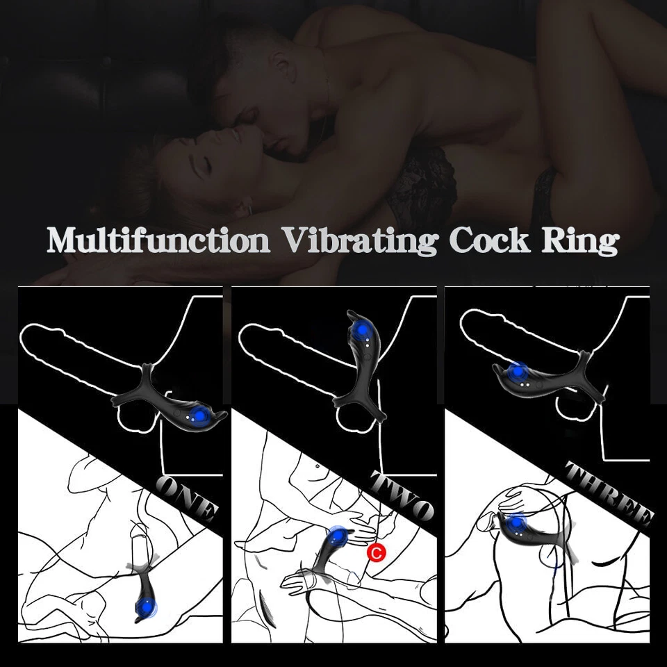 Anillo vibrador para pene estimulador de succión de clítoris juguetes sexuales para hombres mujeres nuevo Foto 3 de 4