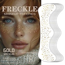 8 Pcs Face Makeup Patches Glitter Freckles Waterproof Face Tattoo for Women