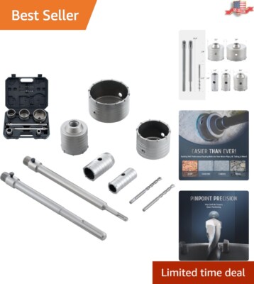 Versatile SDS Plus Hole Saw Kit - Compatible with Major Manufacturers' Tools