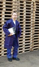 Arbeitskittel Berufsmantel Hausmeisterkittel Blaumann Kittel blau Gr. 46 (460)