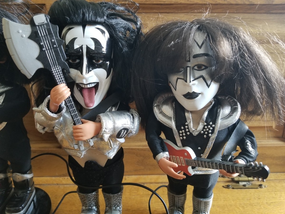 Lot all 4 Rare Kiss Gene Simmons Soundalike Animated Doll Figure