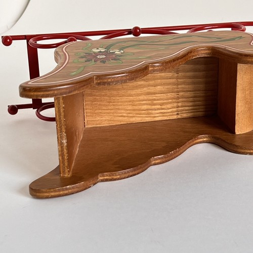 Vintage Wooden Santa Sleigh Metal Runners Ensco 1987 Cottagecore Cabin - Picture 9 of 12