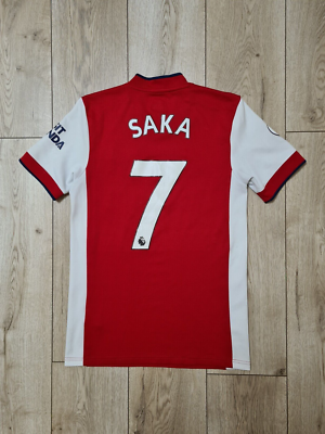 ARSENAL LONDON 2021 2022 HOME SAKA 7 FOOTBALL SHIRT SOCCER JERSEY