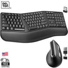 Delton G20 Ergonomic 2.4Ghz Wireless Keyboard and Mouse Combo - Black