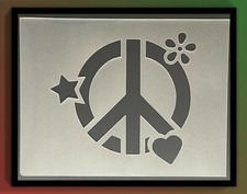 Peace Sign 16 Stencil 10mm or 7mm Thick, Peace, Love, Hippie, Airbrushing